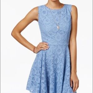 Juniors' Lace Fit & Flare Dress